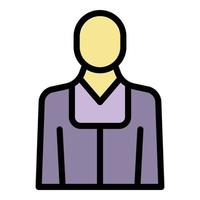 Judge avatar icon color outline vector