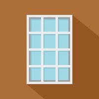 White latticed rectangle window icon, flat style vector