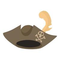 Pirate hat icon, cartoon style vector