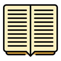 Open book report icon color outline vector