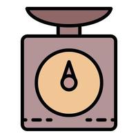 Kitchen scales icon color outline vector