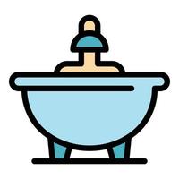 Clean bathtub icon color outline vector