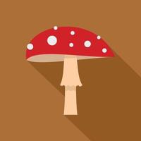 Amanita icon, flat style vector