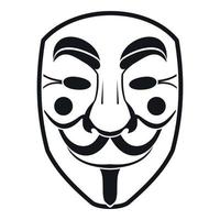 Vendetta mask icon, simple style vector