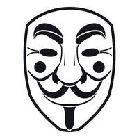 Vendetta mask icon, simple style vector