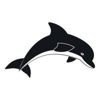 Jumping dolphin icon, simple style vector