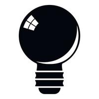 Black light bulb icon, cartoon style vector