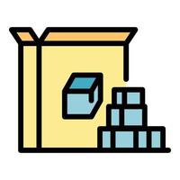 Sugar box icon color outline vector