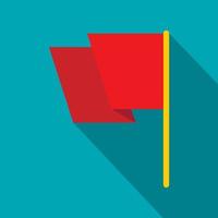 Red flag icon, flat style vector