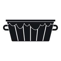 Wooden tub icon, simple style vector