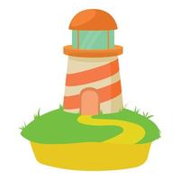 Lighthouse icon, cartoon style vector