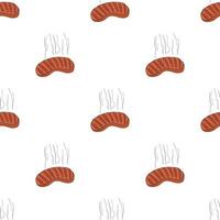 Sausage pattern seamless vector