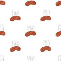 Sausage pattern seamless vector