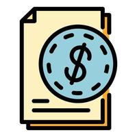 Money company report icon color outline vector