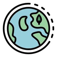 Eco friendly planet icon color outline vector