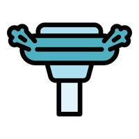 Modern steam cleaner icon color outline vector