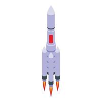 Launch rocket mission icon isometric vector. Start shuttle vector