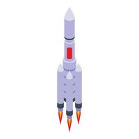 Launch rocket mission icon isometric vector. Start shuttle vector