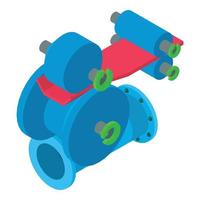 Forming process icon isometric vector. Roll forming machine and pipe part icon vector