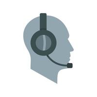 Client support service operator in headset icon vector