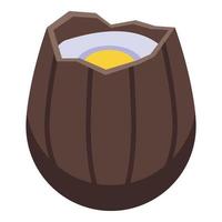 Bite chocolate egg icon isometric vector. Easter candy vector