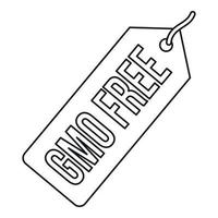 Gmo free label icon, outline style vector