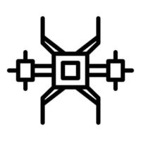 vector de contorno de icono de vuelo de drones. camara de fotografia