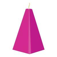 Purple conical candle icon, cartoon style vector