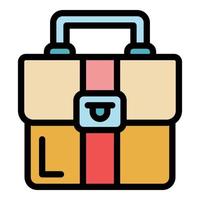 Briefcase icon color outline vector