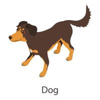 icono de perro, estilo isométrico vector
