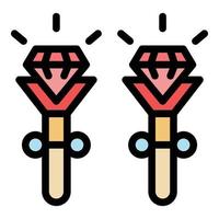 Earrings icon color outline vector