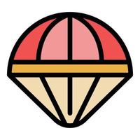 Jump parachute icon color outline vector