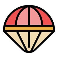 Jump parachute icon color outline vector