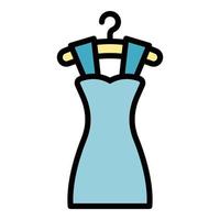 Dress cloth icon color outline vector