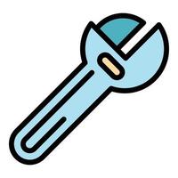 Bicycle repair adjustable wrench icon color outline vector