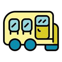 Auto camping icon color outline vector