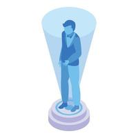 Manager hologram icon isometric vector. Digital projection vector