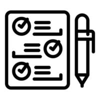 Overview report icon outline vector. Data analysis vector