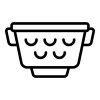 New colander icon outline vector. Cooking sieve vector
