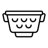 nuevo vector de contorno de icono de colador. tamiz de cocina