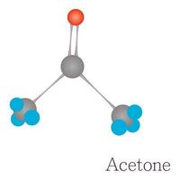 acetona 3d molécula química ciencia vector