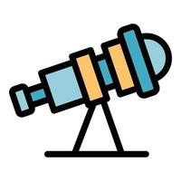 Telescope equipment icon color outline vector