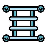 Heated towel rail icon color outline vector