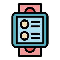 Workout smartwatch icon color outline vector