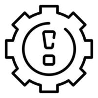 Gear risk plan icon outline vector. Digital strategy vector