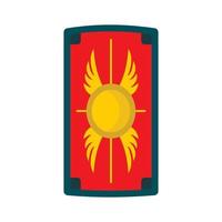 Shield with ornament icon, flat style vector