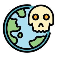 World coronavirus death icon color outline vector