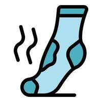 Dirty sock icon color outline vector