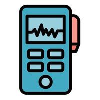 Reportage dictaphone icon color outline vector