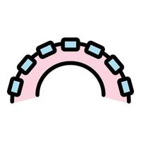 Dental care braces icon color outline vector